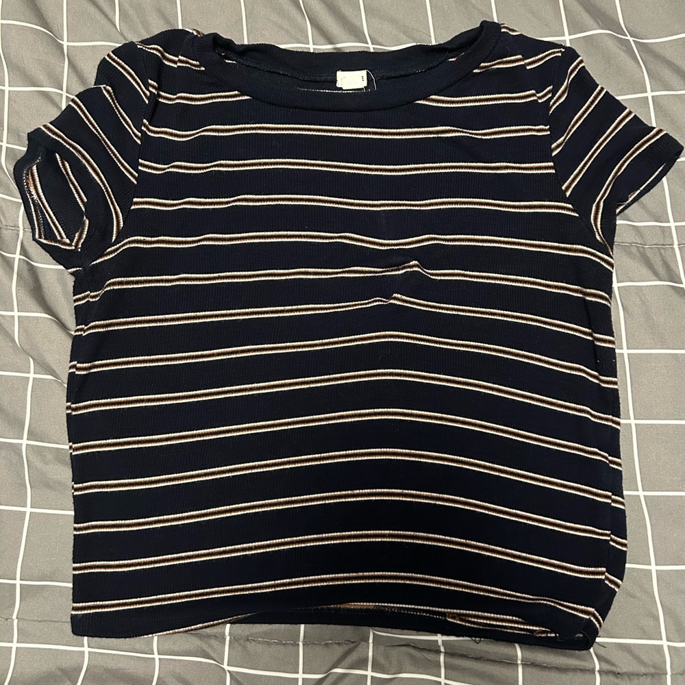 Garage Navy and White Striped Tee
